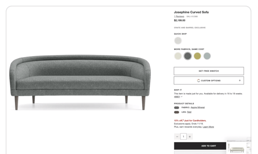 Josephine sofa shop crate and barrel